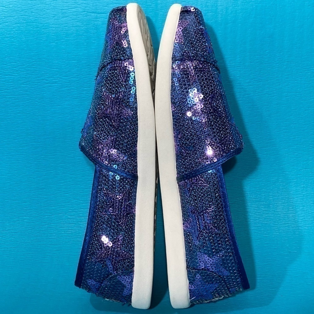 Bobs by Skechers Women's Purple/Blue Glitter Slip On Flat Casual Shoes Size 6.5 - Picture 6 of 11